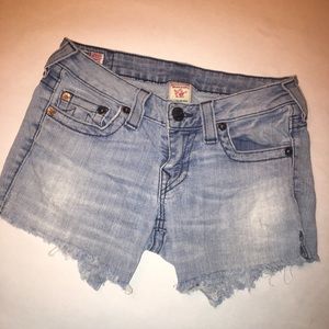 True Religion Denim Cutoff Shorts Black Label